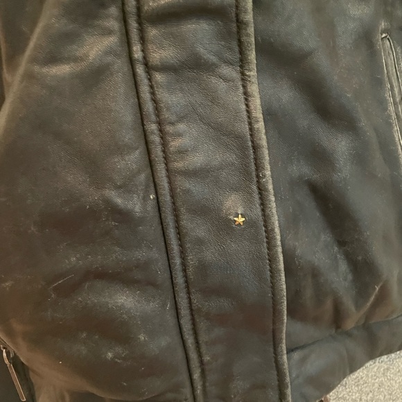Worn Vince leather jacket with star stud embellished detail - Picture 6 of 9